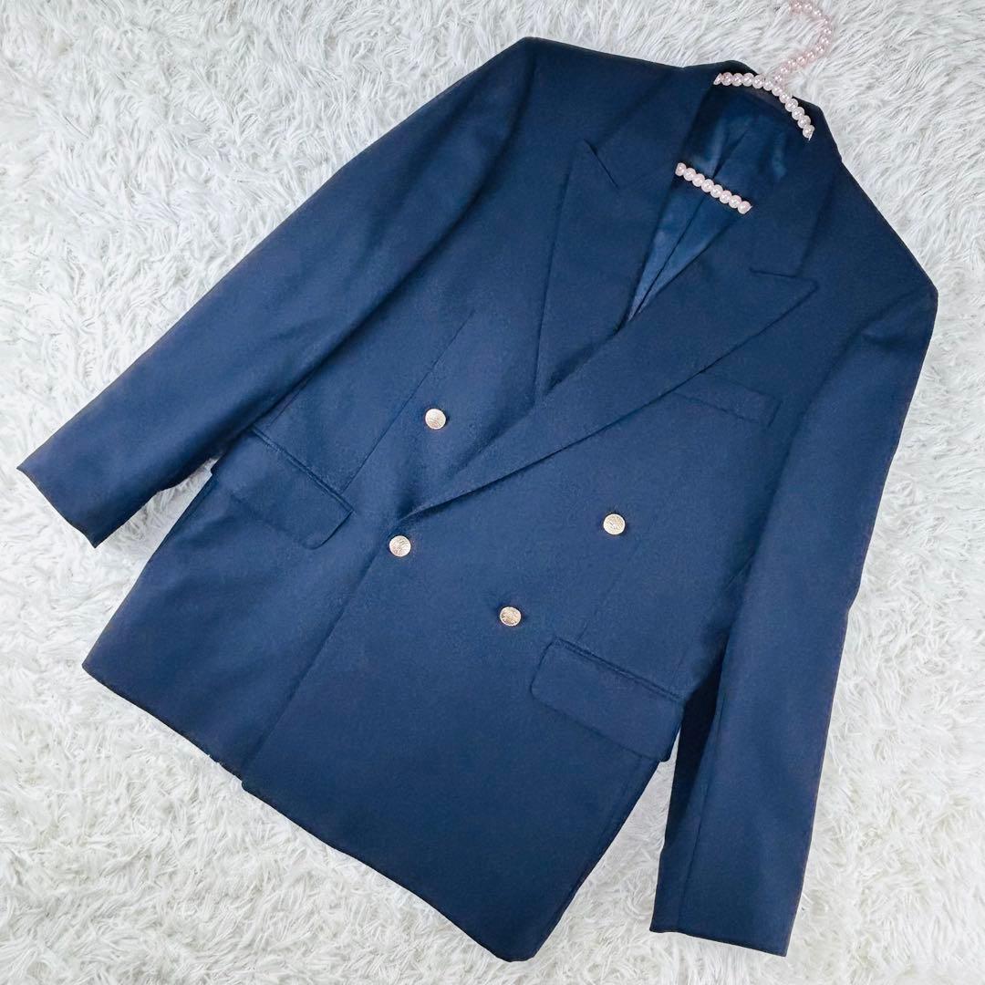 美品　バーバリー Burberryrs ダブルジャケット　紺ブレ　金ボタン