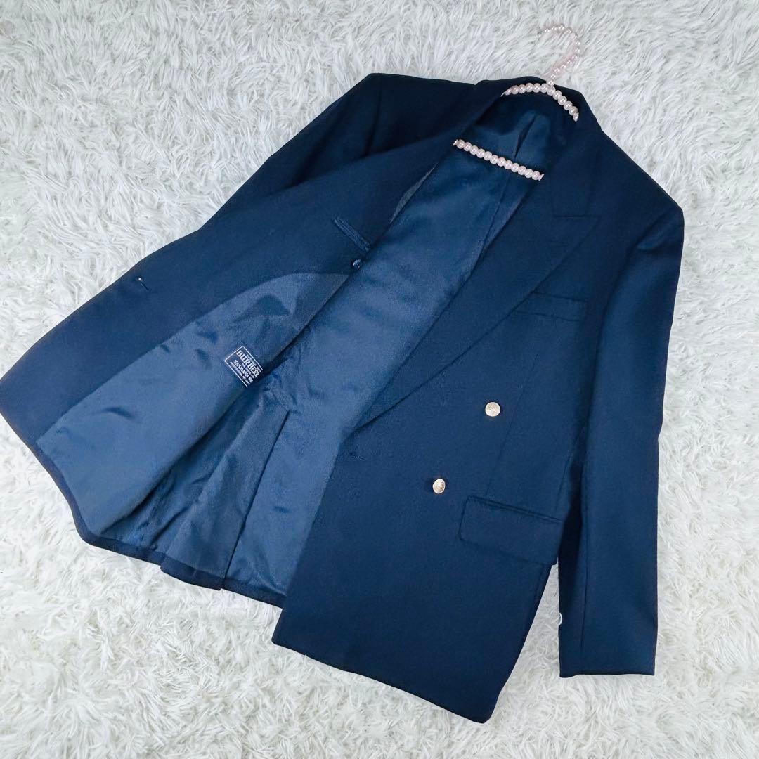 美品　バーバリー Burberryrs ダブルジャケット　紺ブレ　金ボタン