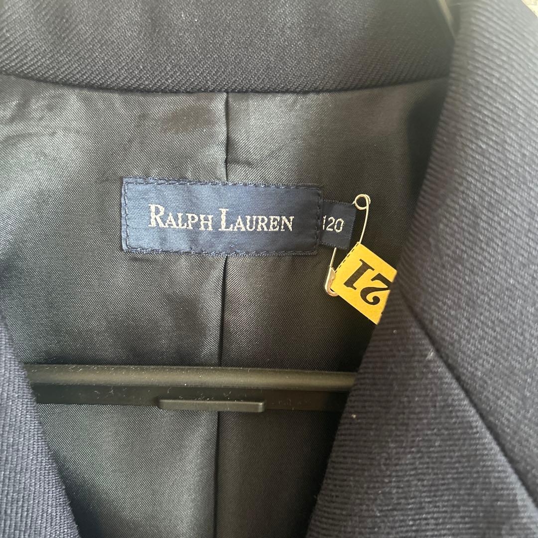 【クリーニング済】Ralph Lauren ネイビー スーツジャケット上下120