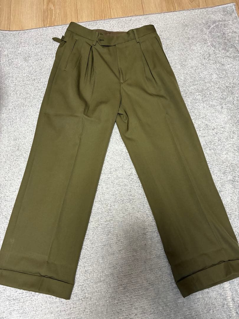 【R7購入美品】エディフィスLA BOUCLE ラブークル　カーキ　ワイドパンツ