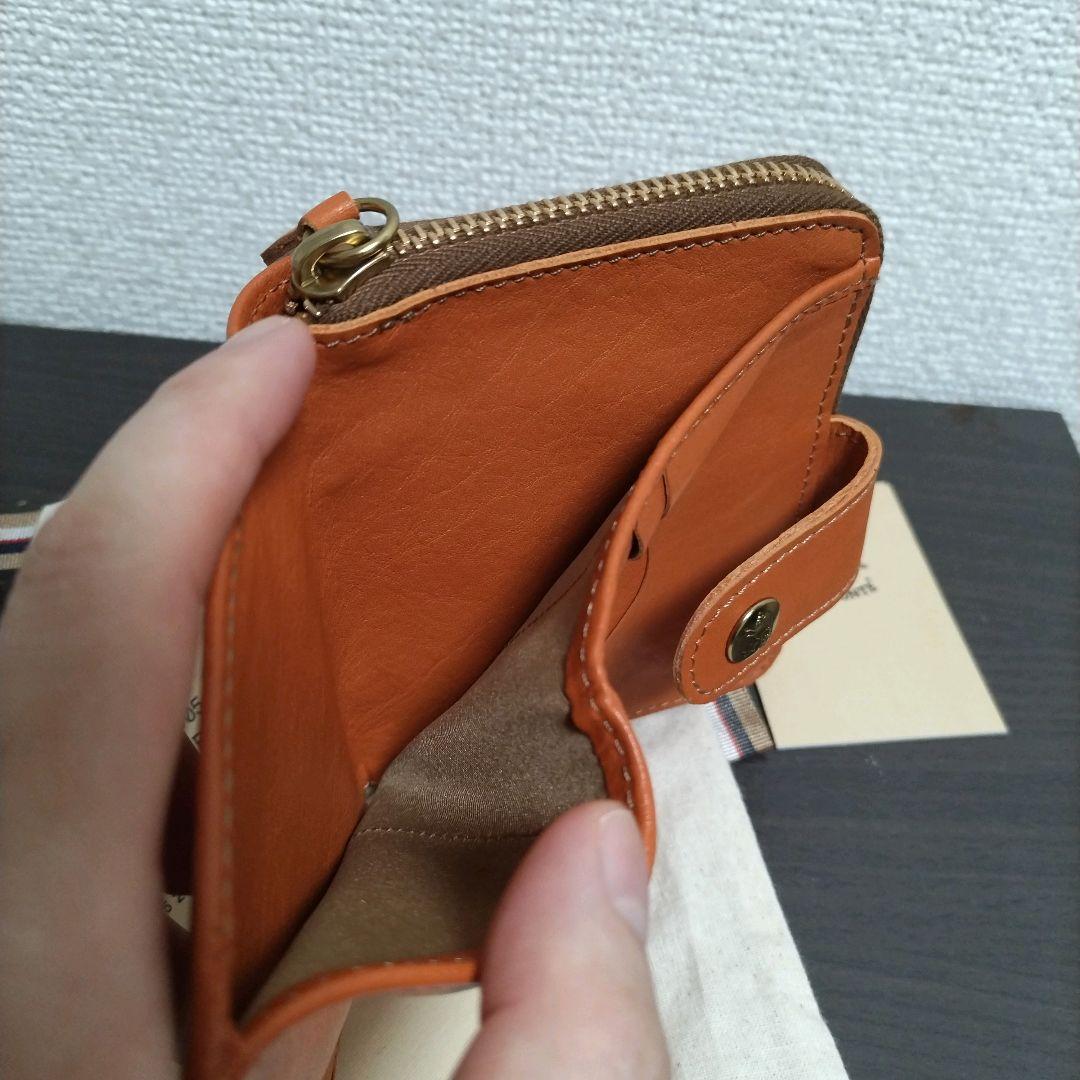 新品 イルビゾンテ 本革 レザー ラウンド ウォレット 財布 キャラメル 茶