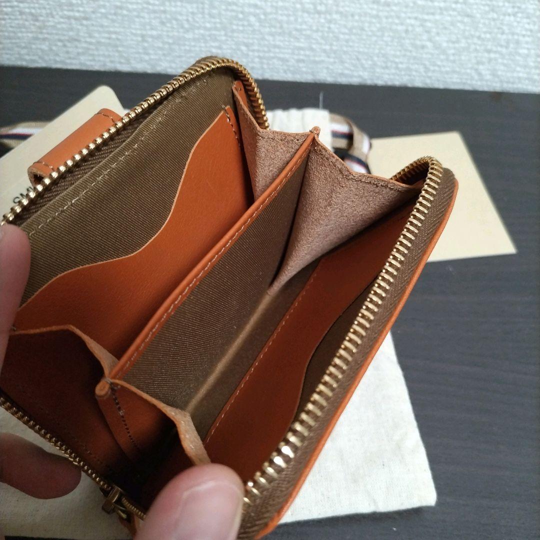 新品 イルビゾンテ 本革 レザー ラウンド ウォレット 財布 キャラメル 茶