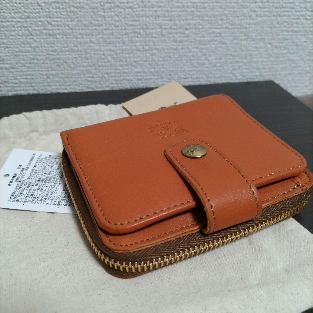 新品 イルビゾンテ 本革 レザー ラウンド ウォレット 財布 キャラメル 茶