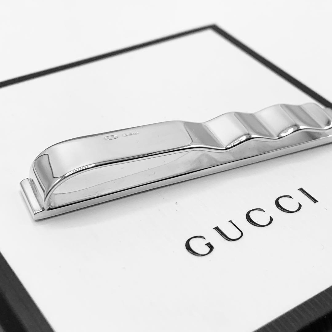 【美品/鏡面仕上】GUCCI ネクタイピン　GUCCIロゴ　925