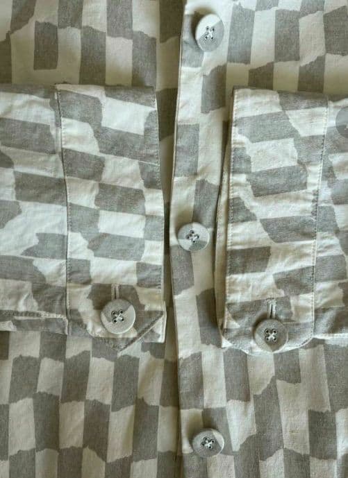 ホワイトグレー チェック柄 ロングコート