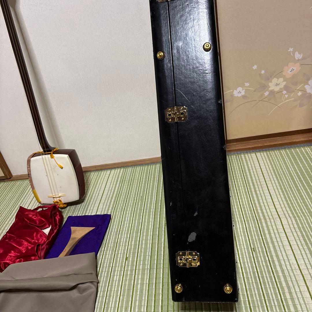 三味線　バチ　三絃駒　木製ハードケース 　和楽器　弦楽器　ケースカバー