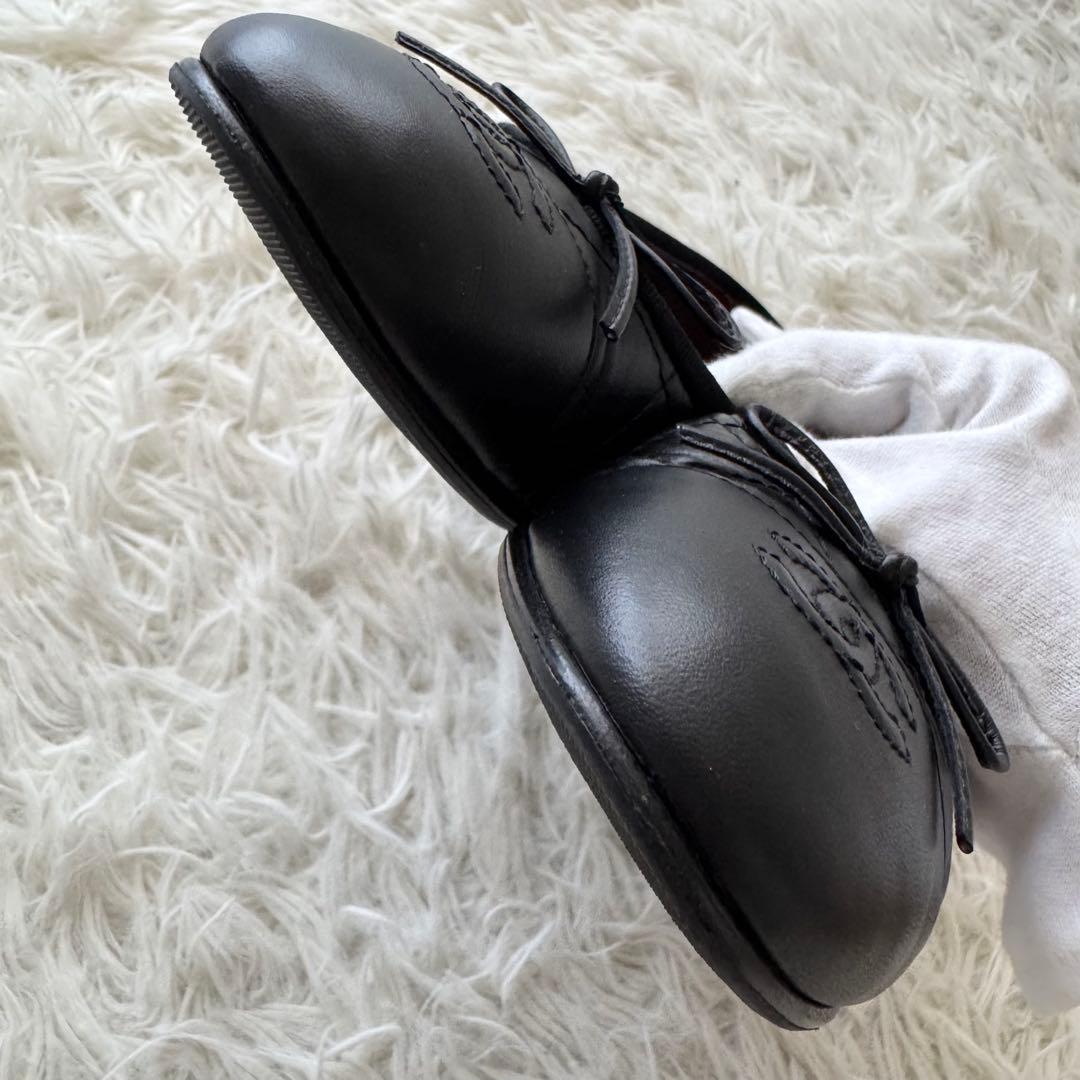 美品【シャネル】パンプス　ココマーク　キルティング リボン　黒　レザー　39
