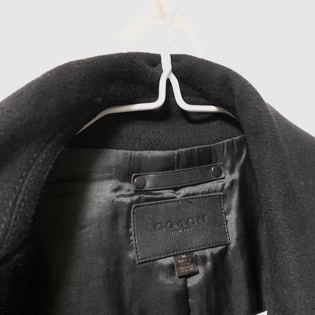 上美品 COACH コーチ ウール Pコート ビジネスコート