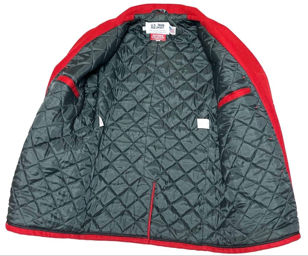 【美品】SCHOTT ピーコート　レッド　サイズ:LARGE(XL)