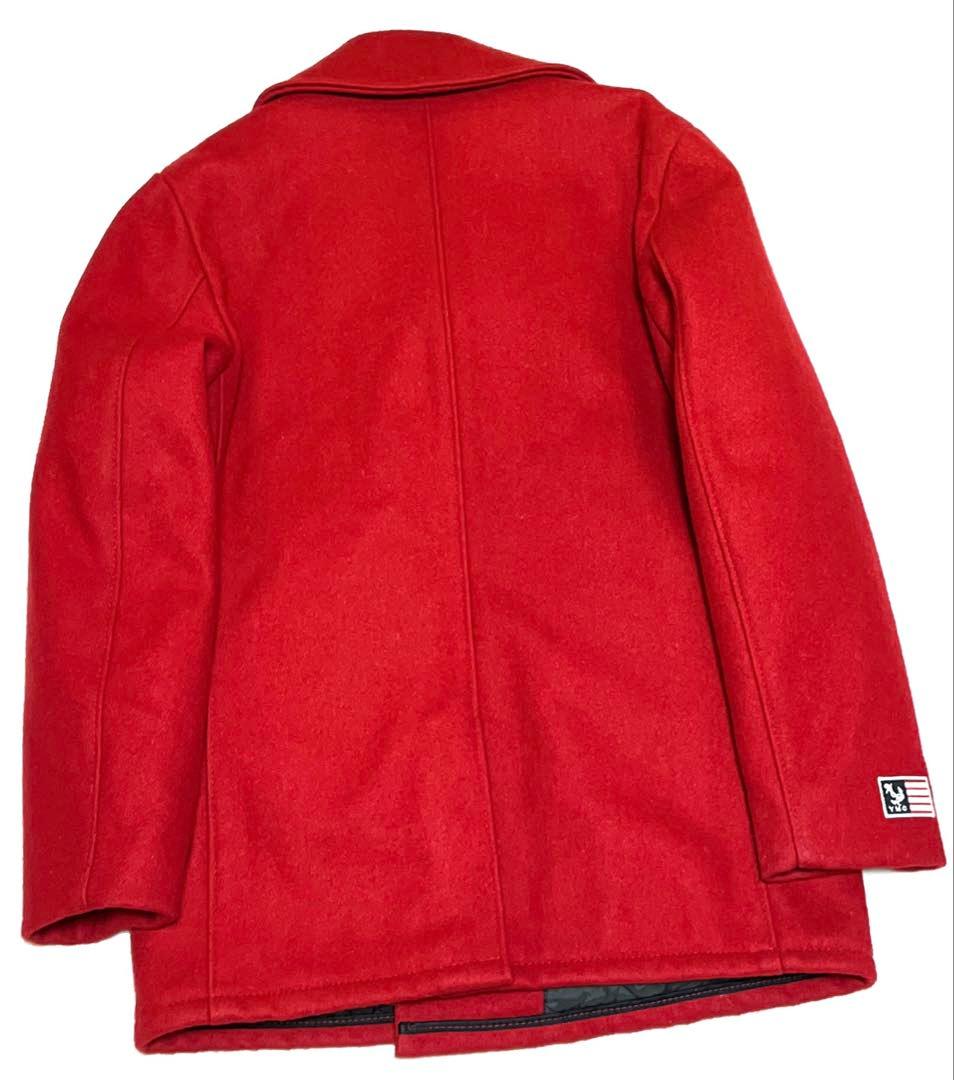 【美品】SCHOTT ピーコート　レッド　サイズ:LARGE(XL)