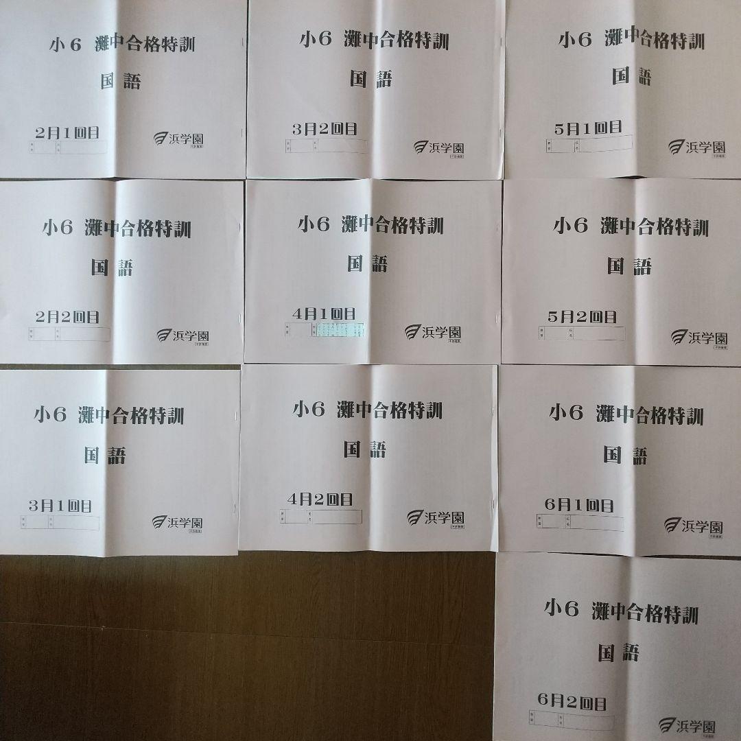 浜学園 小6 灘中合格特訓 国語 算数 理科 フルセット 語句プリント付