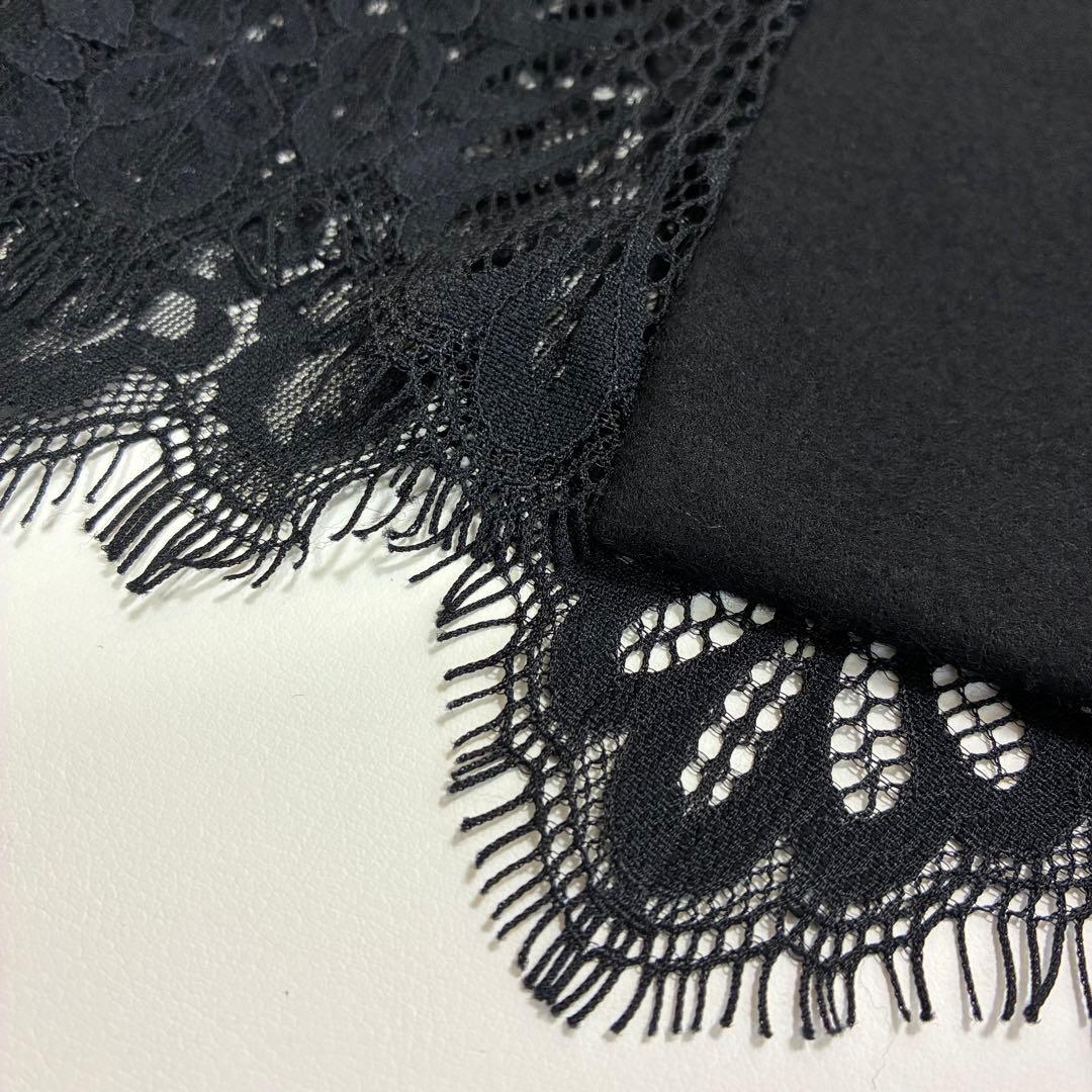 ADORE アドーア☆ハイネックバックレースロングワンピース 36 ブラック