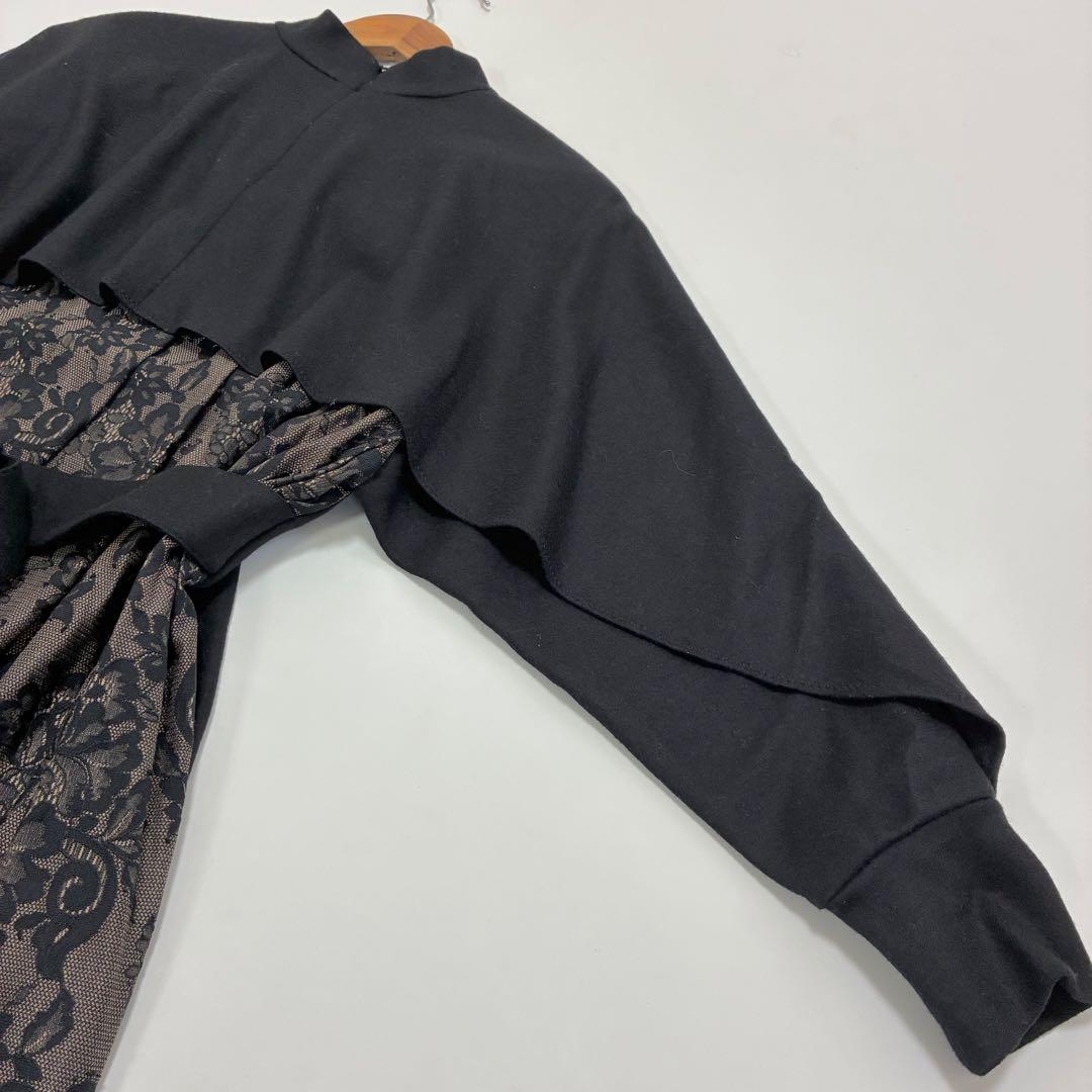 ADORE アドーア☆ハイネックバックレースロングワンピース 36 ブラック