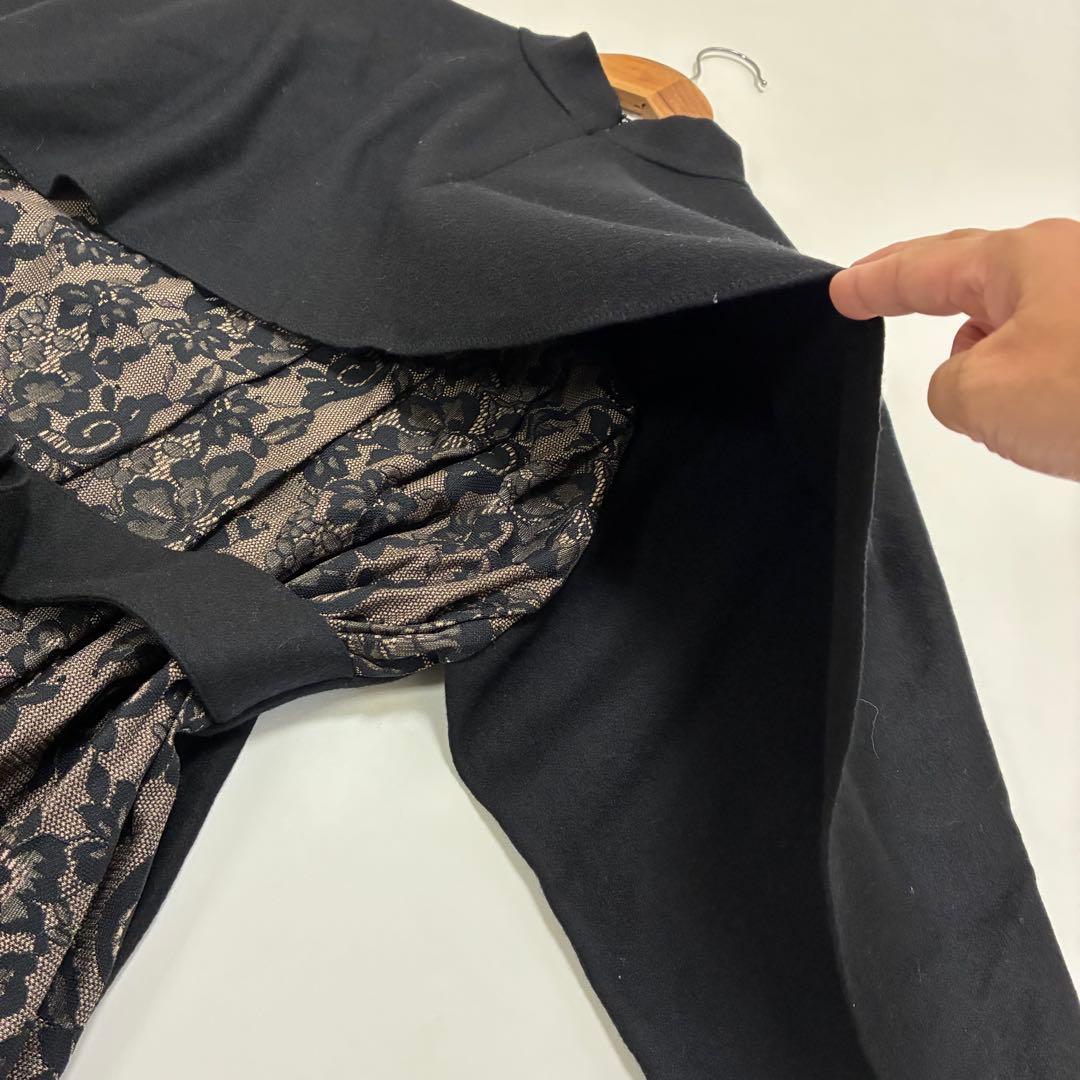 ADORE アドーア☆ハイネックバックレースロングワンピース 36 ブラック