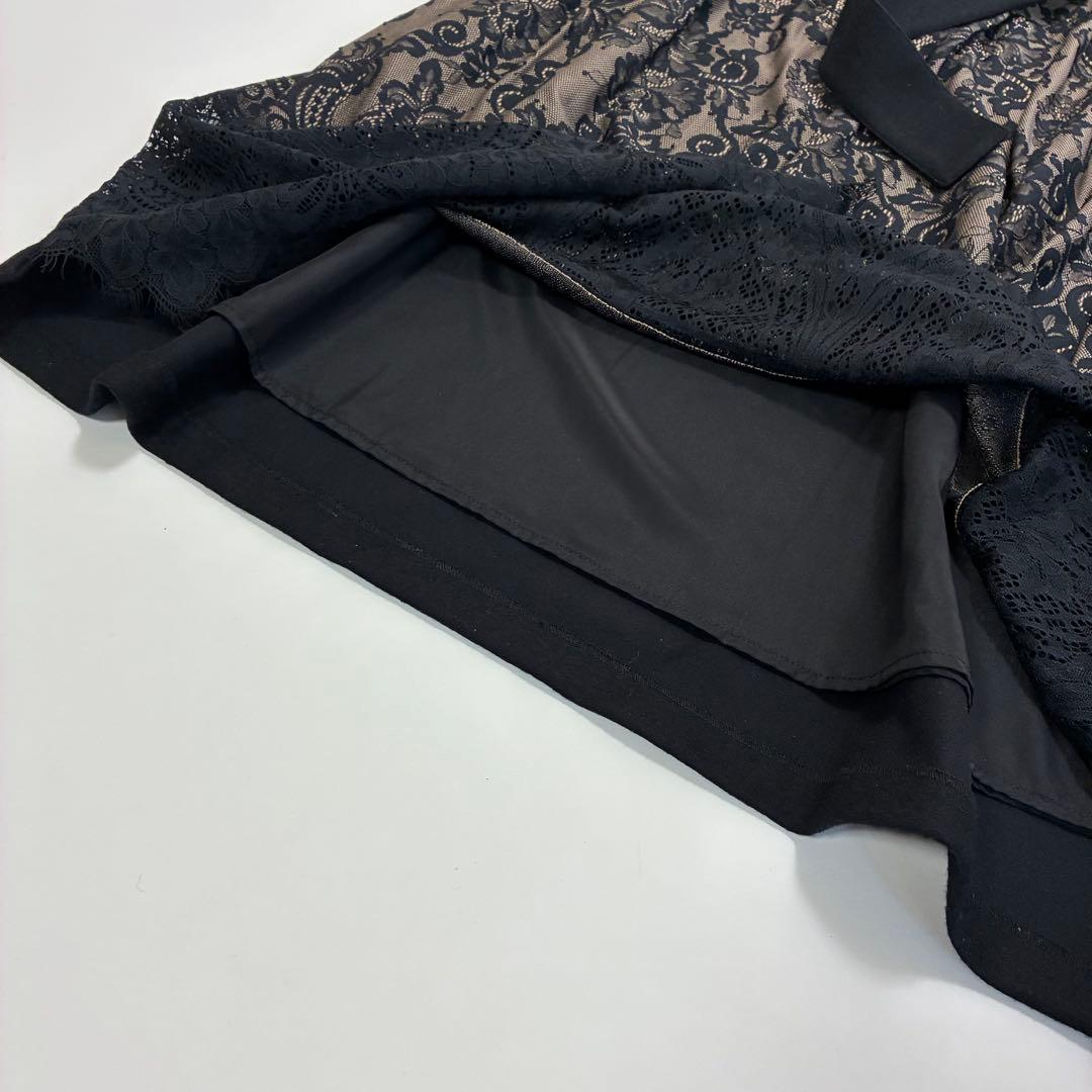 ADORE アドーア☆ハイネックバックレースロングワンピース 36 ブラック