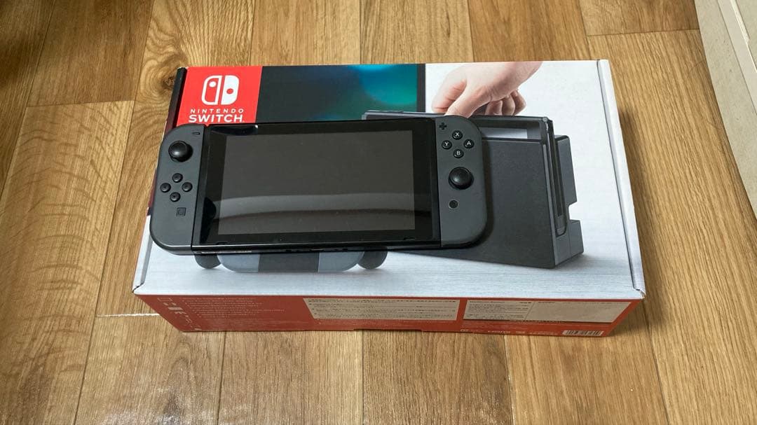 Nintendo Switch グレー 本体 箱付き　ドッグ付き