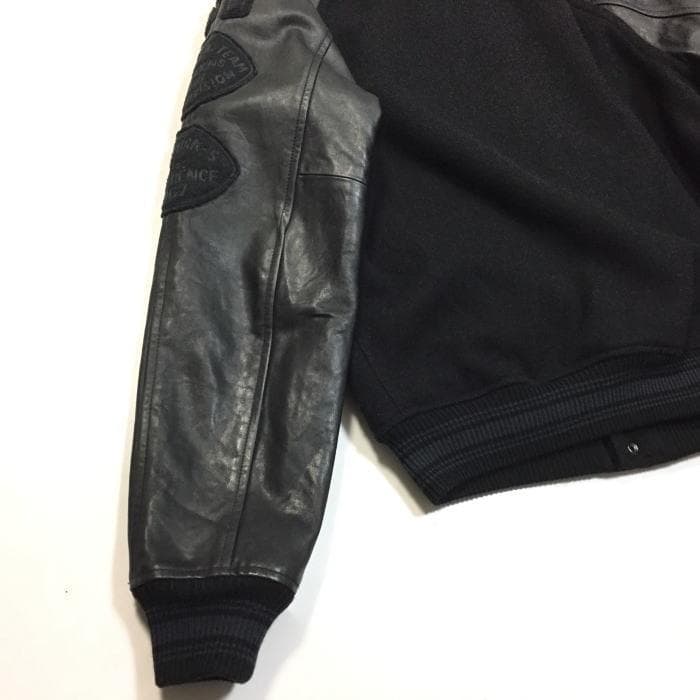 極上 メンズＭ 定価9.7万 ポロラルフローレン レザースリーブド スタジャン