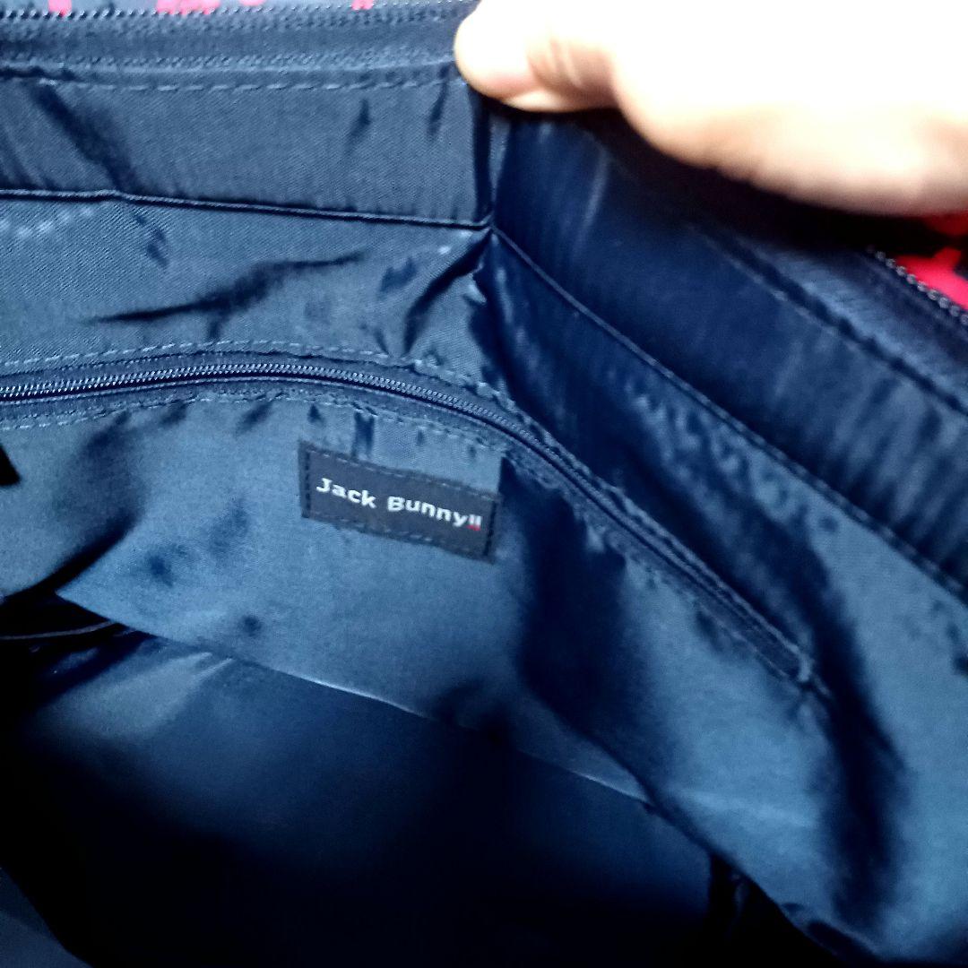 ジャックバニー　レディース　ラウンドバッグ　トートバッグ　ハート柄　ネイビー