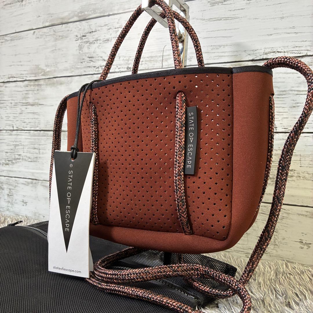 【極美品】ステイトオブエスケープ マイクロ 2WAY バッグ ブラウン タグ付き