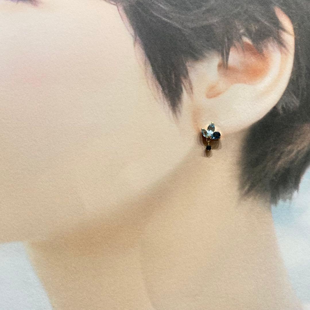 【新品未使用】k10 天然ロンドンブルートパーズ　サファイア　ピアス