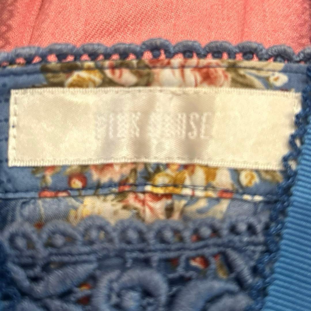 ピンクハウス チェリーローズ　ブラウス チュニック ブルー系 花柄