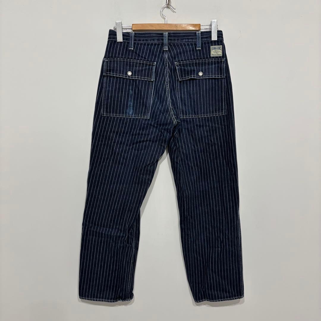 児島ジーンズ 濃紺 カーゴ パンツ ウォバッシュ ブッシュ デニム W32