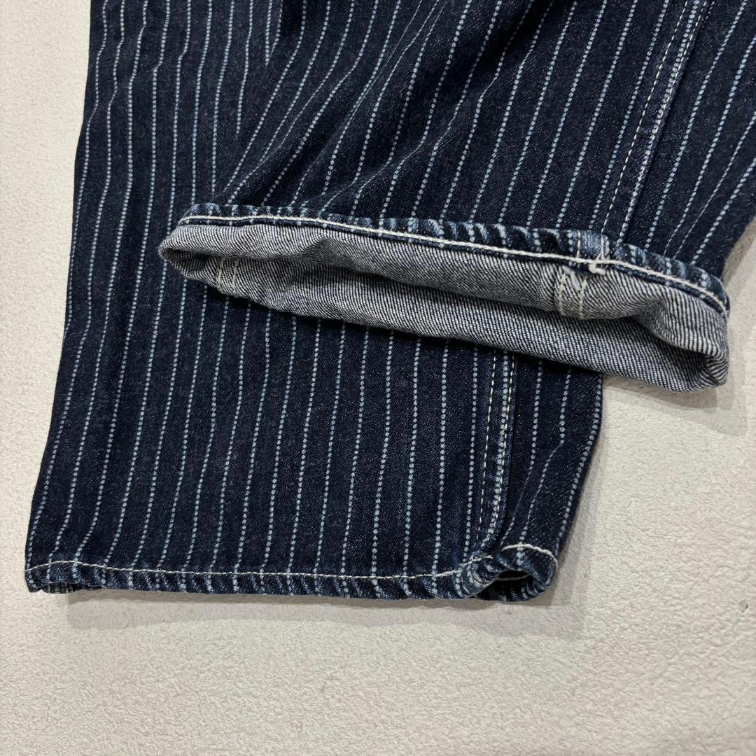 児島ジーンズ 濃紺 カーゴ パンツ ウォバッシュ ブッシュ デニム W32