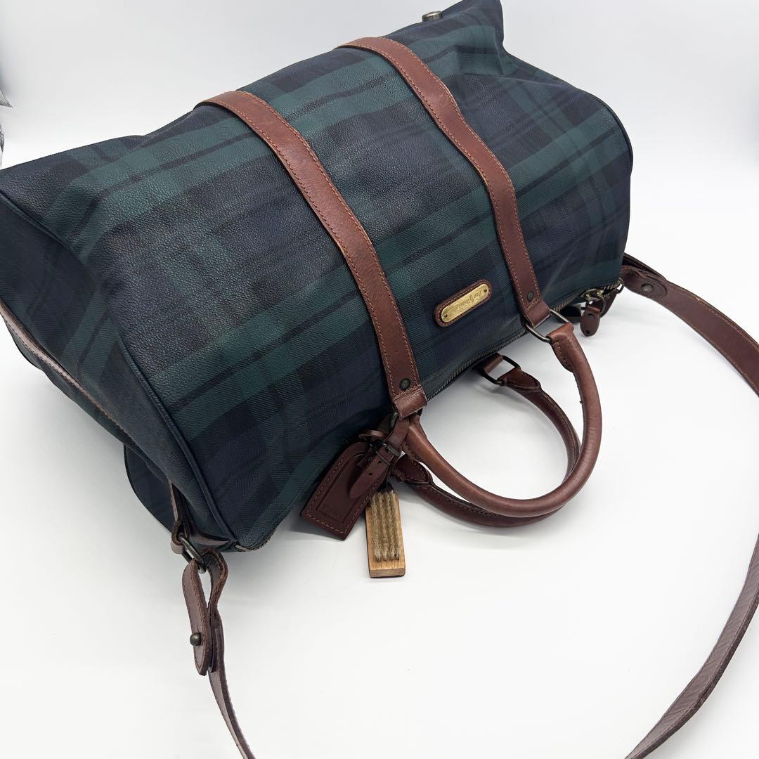 A284 【希少 特大】ポロラルフローレン 大型PVCボストン ブラックウォッチ