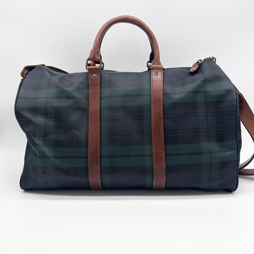 A284 【希少 特大】ポロラルフローレン 大型PVCボストン ブラックウォッチ