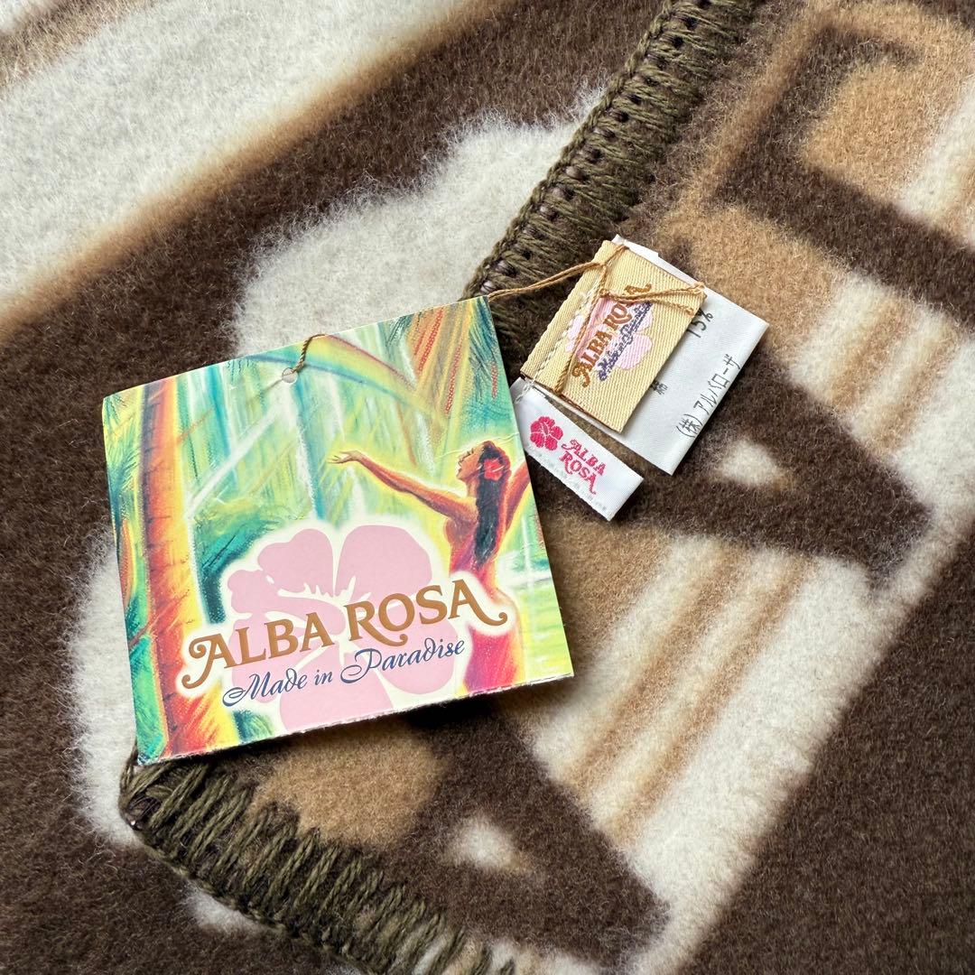 【新品未使用タグ付き】ALBA ROSA アルバローザ ウールブランケット総柄②