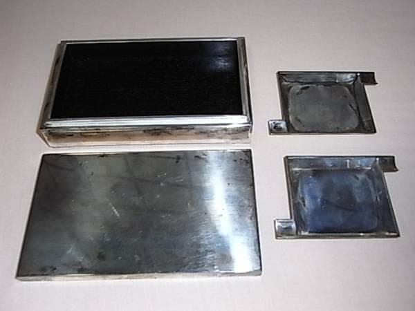 ◆1950年代 未使用 箱付！銀座 和光 シルバー製（銀製）タバコケース＆灰皿