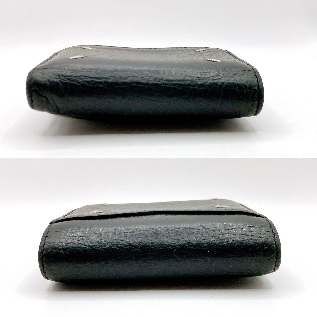 Maison Margie✨メゾンマルジェラ 三つ折り財布 レザー ブラック