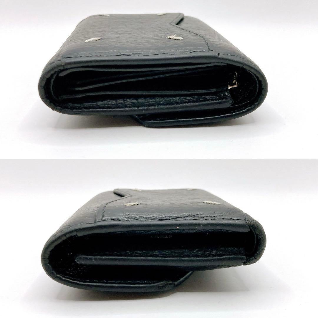 Maison Margie✨メゾンマルジェラ 三つ折り財布 レザー ブラック