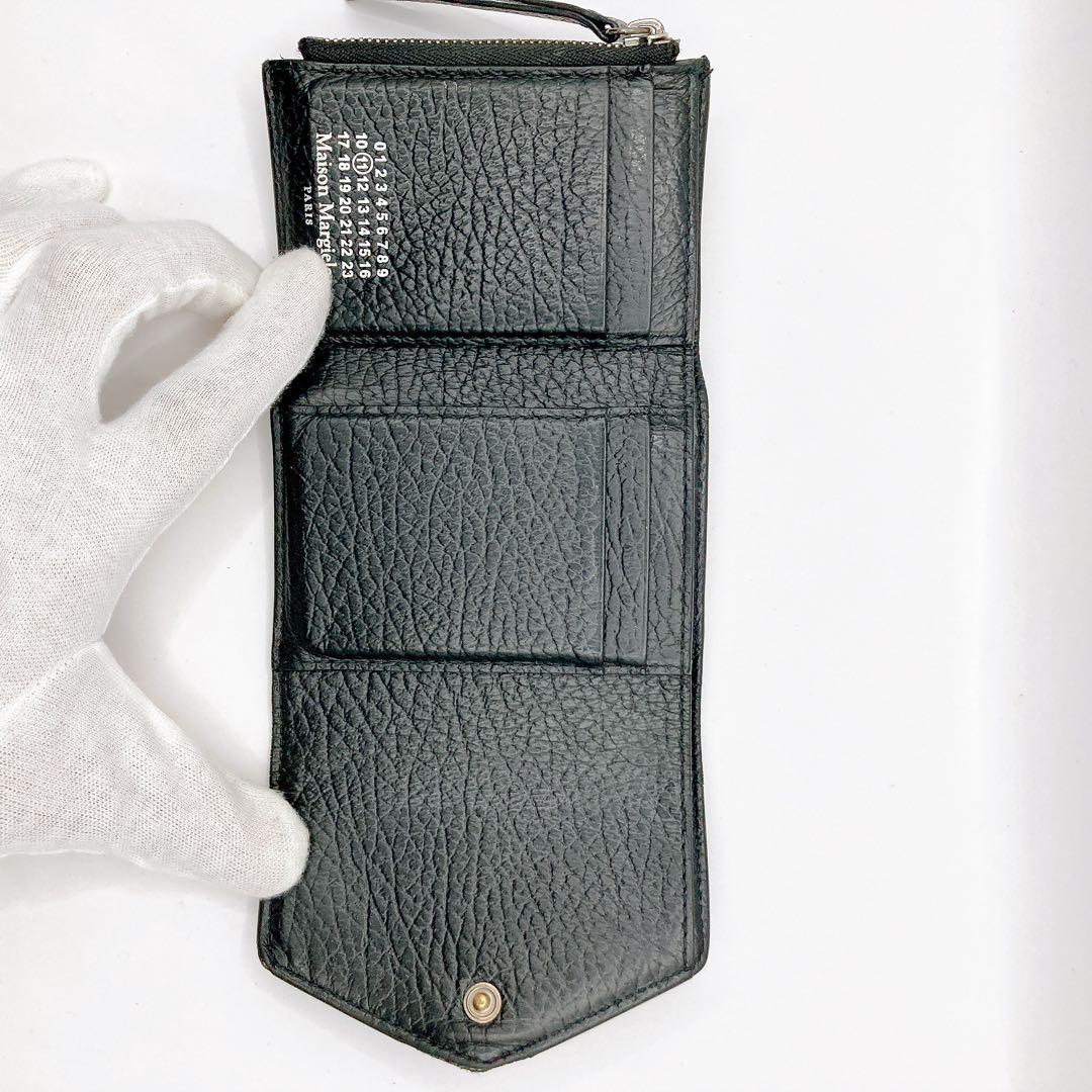 Maison Margie✨メゾンマルジェラ 三つ折り財布 レザー ブラック