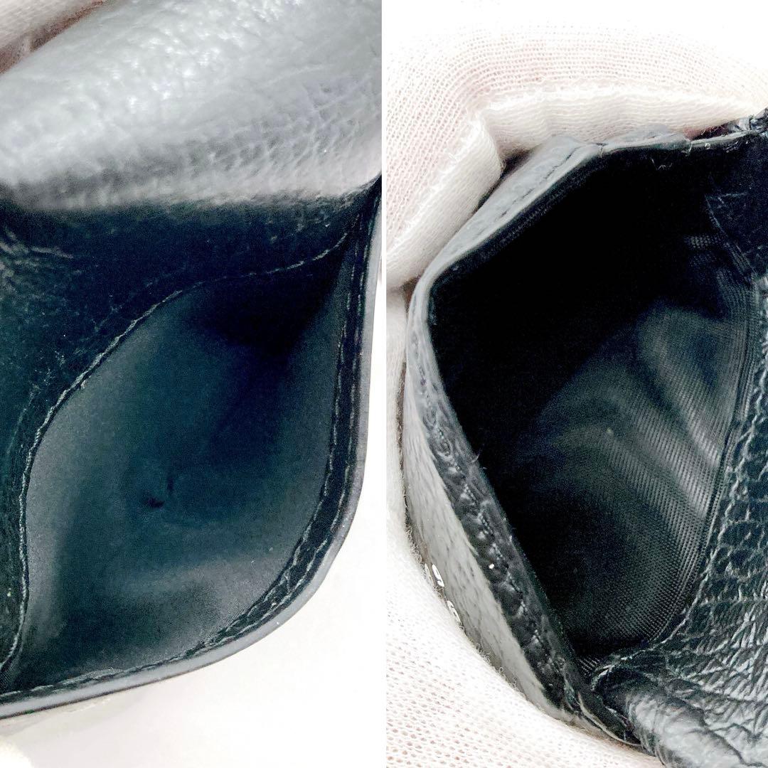 Maison Margie✨メゾンマルジェラ 三つ折り財布 レザー ブラック