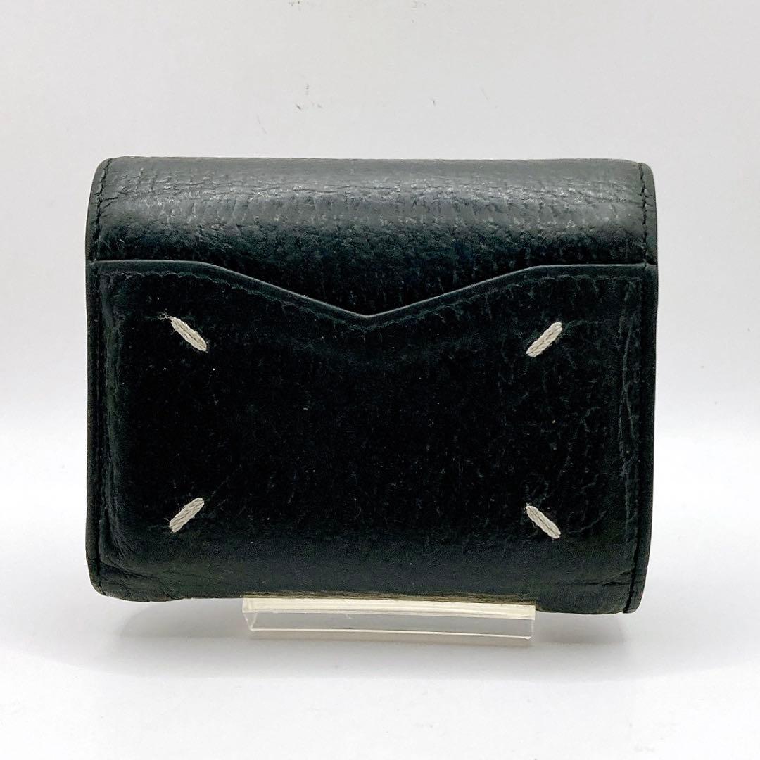 Maison Margie✨メゾンマルジェラ 三つ折り財布 レザー ブラック