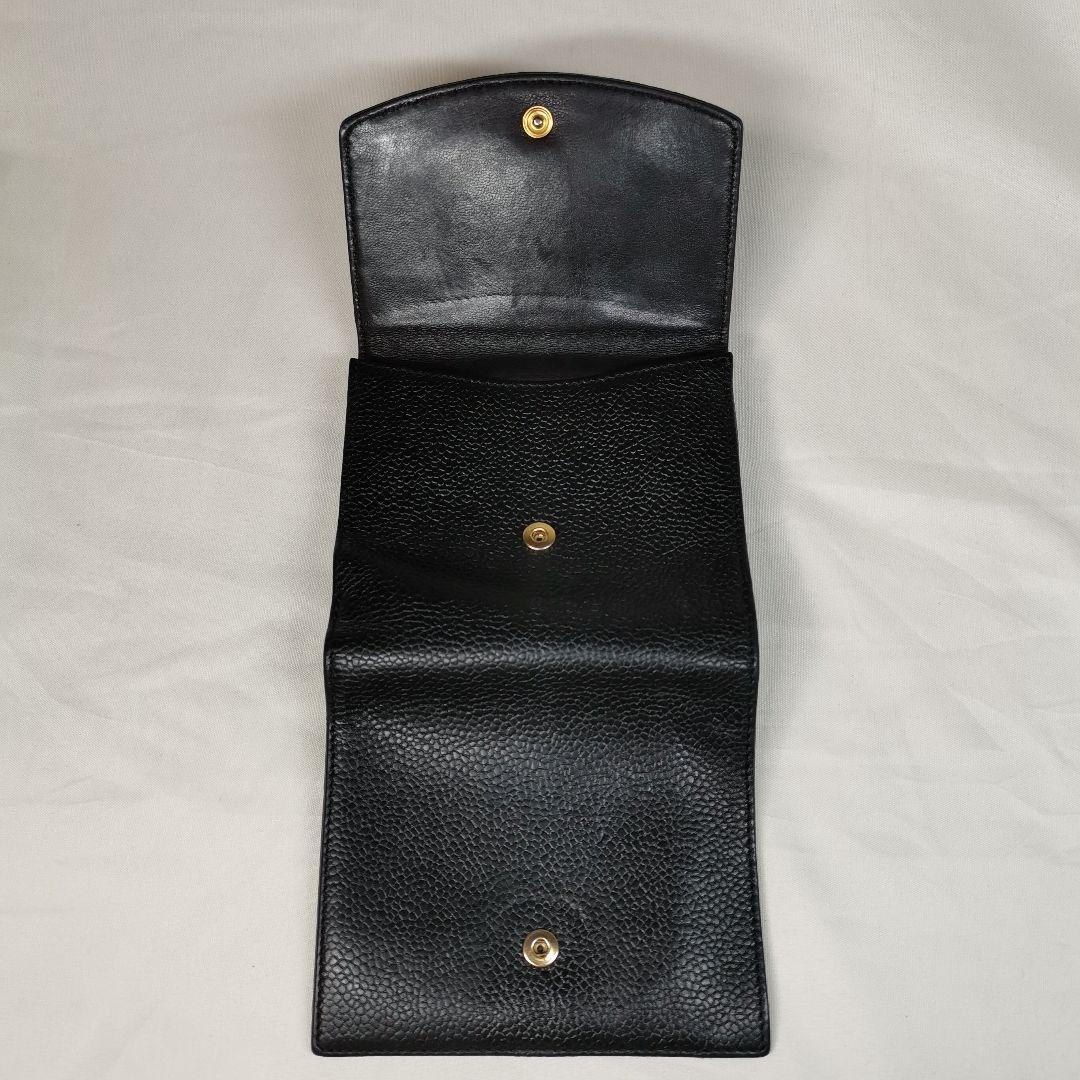 【美品】シャネルCHANEL大ココマーク財布 黒 新品ショルダー キャビアスキン
