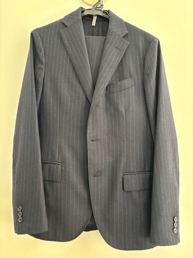 田*.様 LARDINI ストライプ ビジネススーツ 46