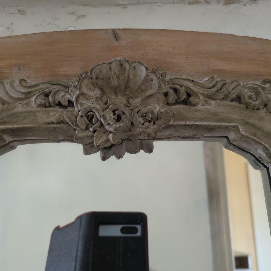 アンティーク調 ウォールミラー 木製