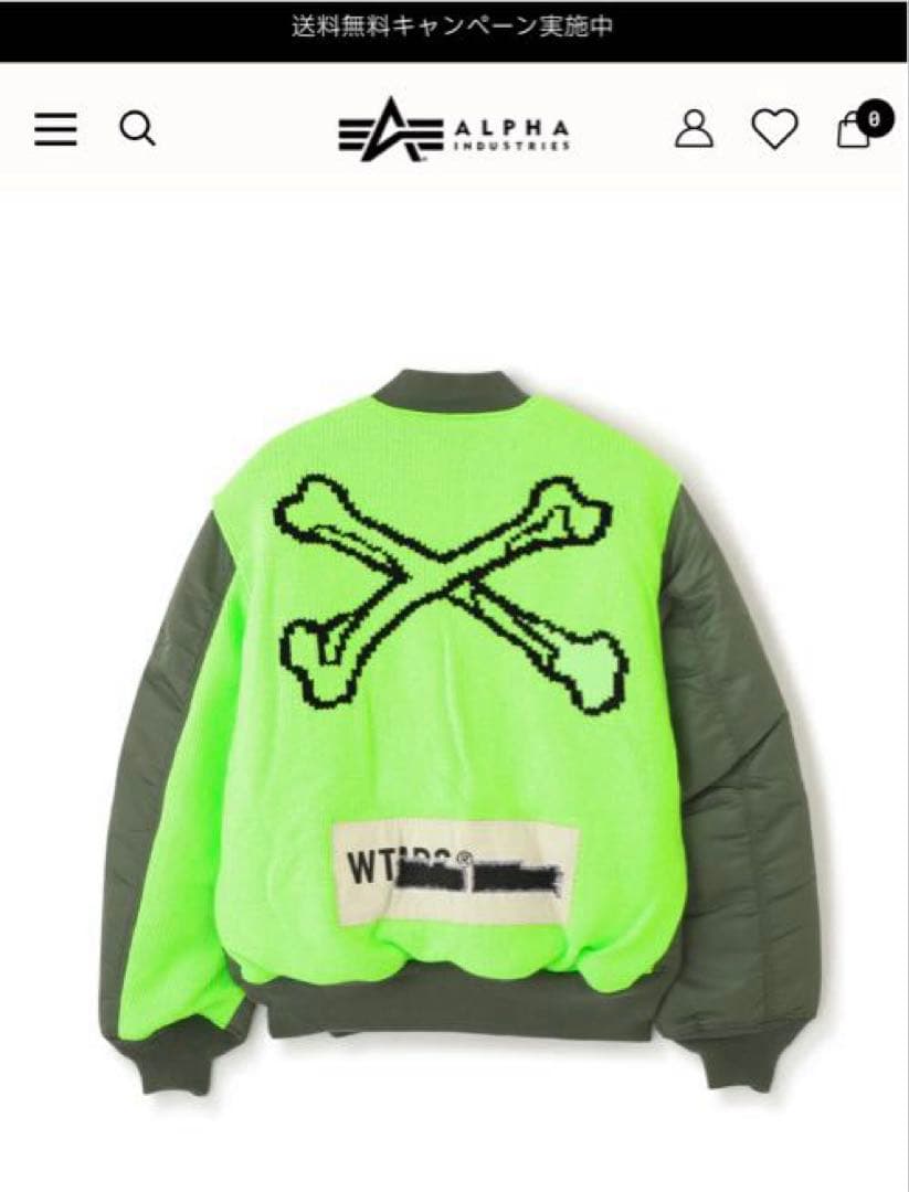 Alpha Industries×WTAPS　MA-1 Mサイズ