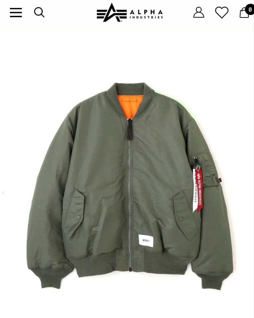 Alpha Industries×WTAPS　MA-1 Mサイズ