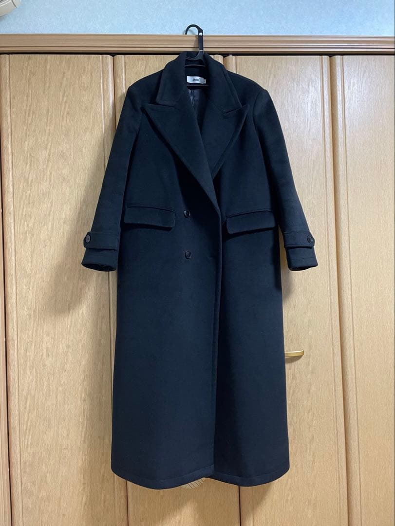 APOZI collection ダブルスーパーロングコート　ブラック