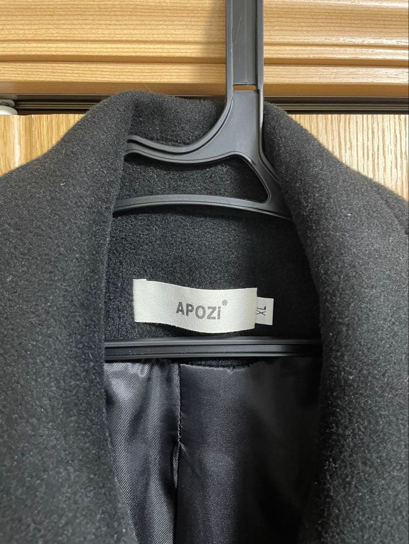 APOZI collection ダブルスーパーロングコート　ブラック