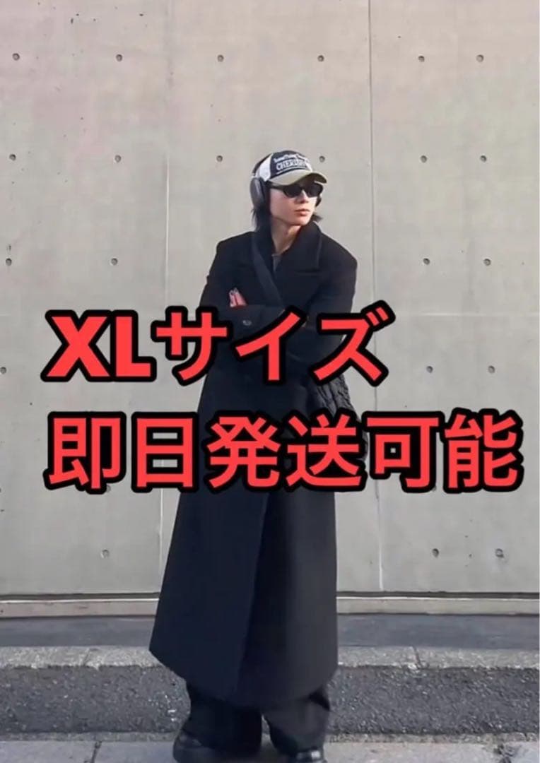 APOZI collection ダブルスーパーロングコート　ブラック