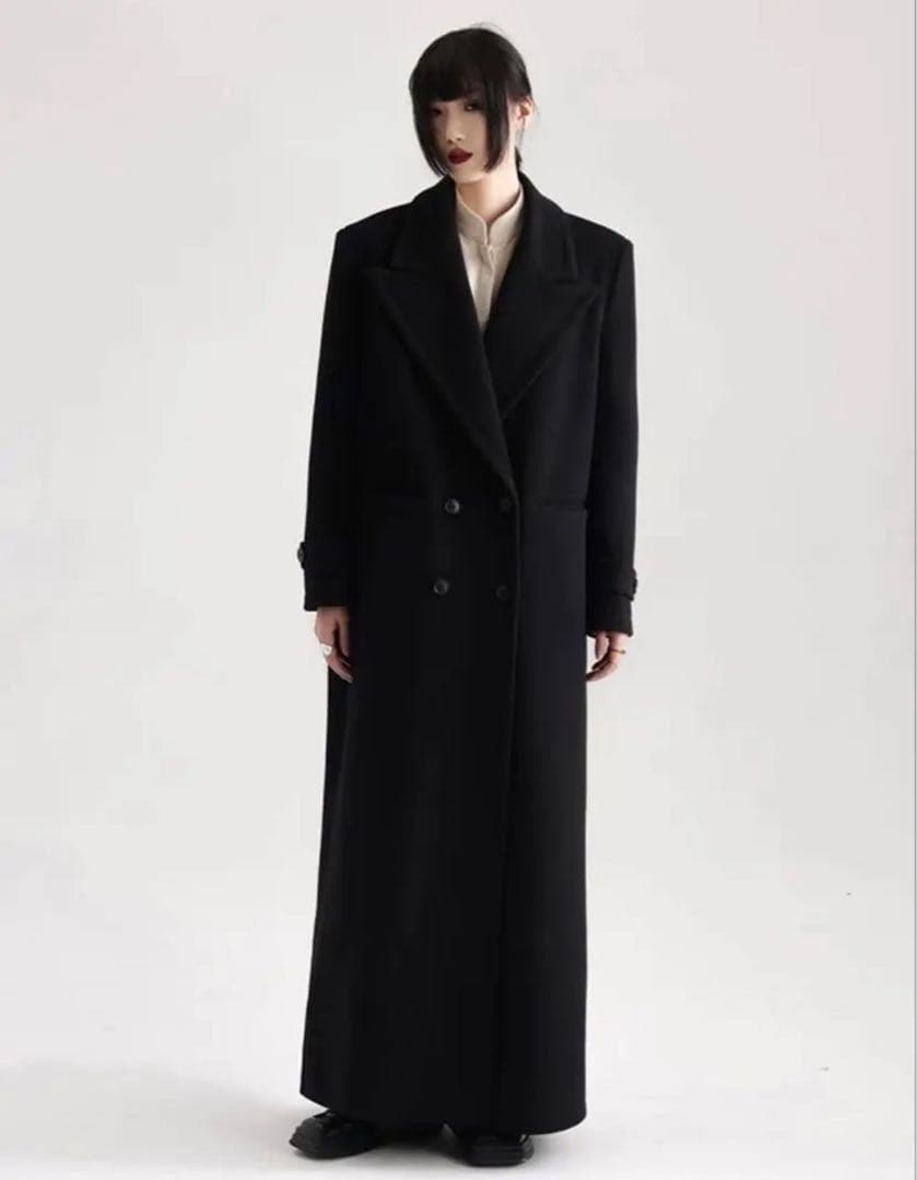 APOZI collection ダブルスーパーロングコート　ブラック