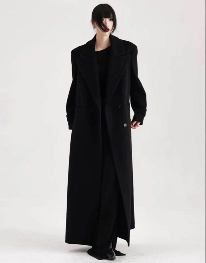 APOZI collection ダブルスーパーロングコート　ブラック