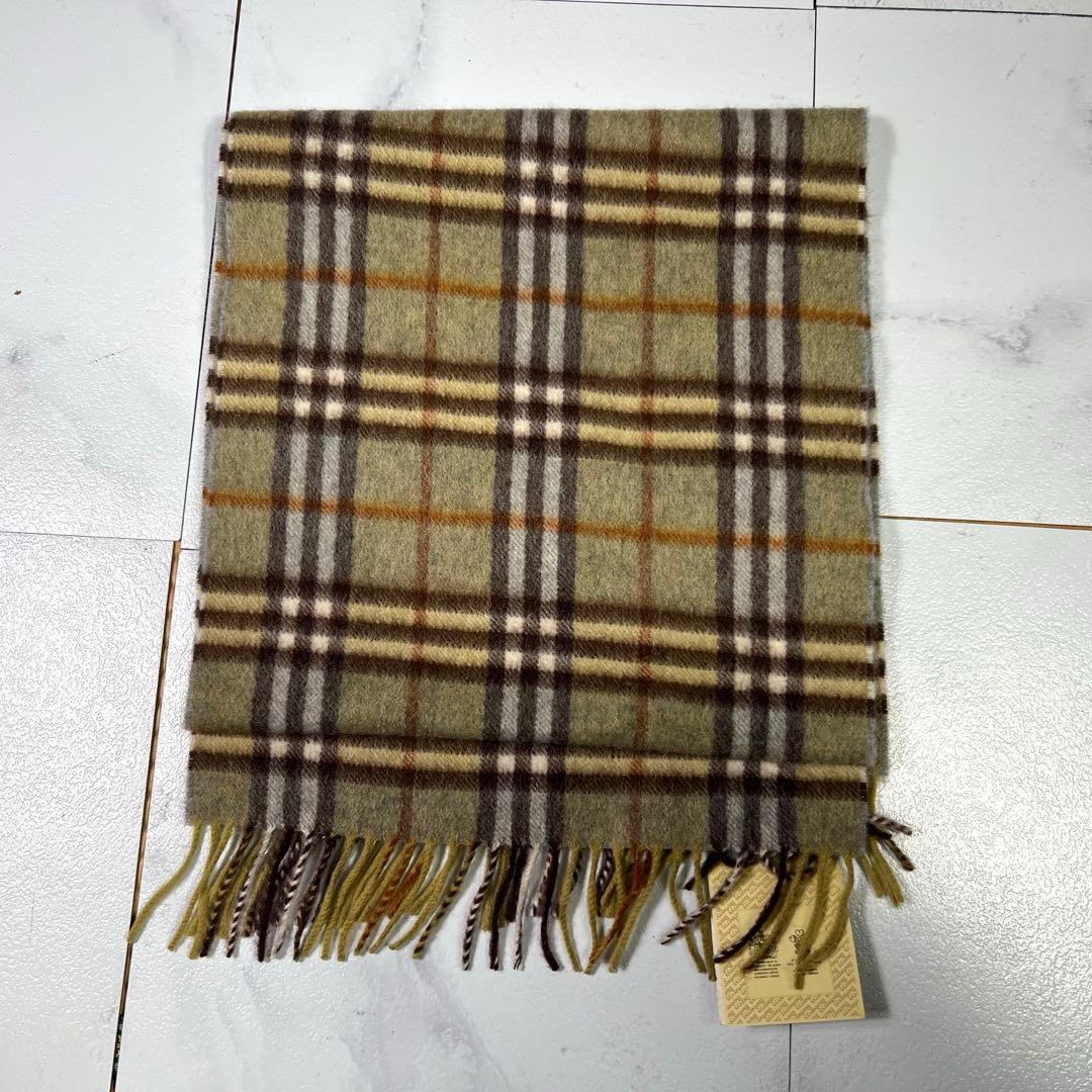 未使用級 タグ付き BURBERRY カシミヤ100 マフラー ノバチェック