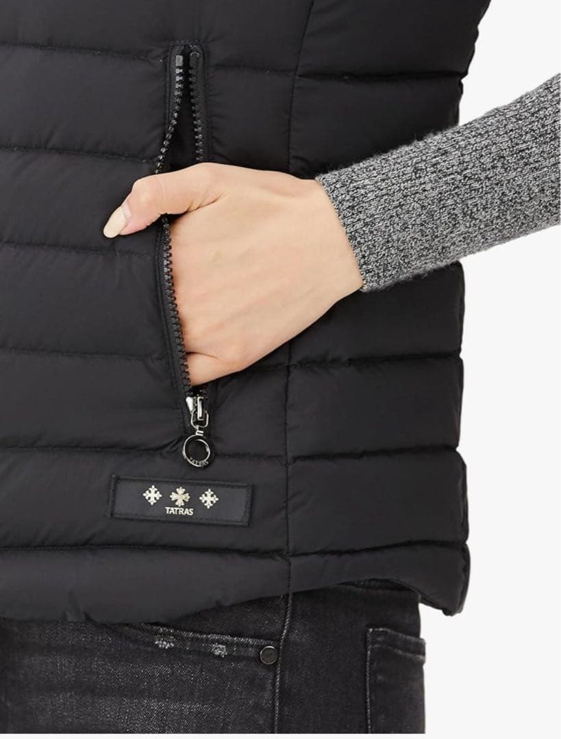 【極美品✨】TATRAS オルシエラ ダウンベスト S ブラック ファー付正規品