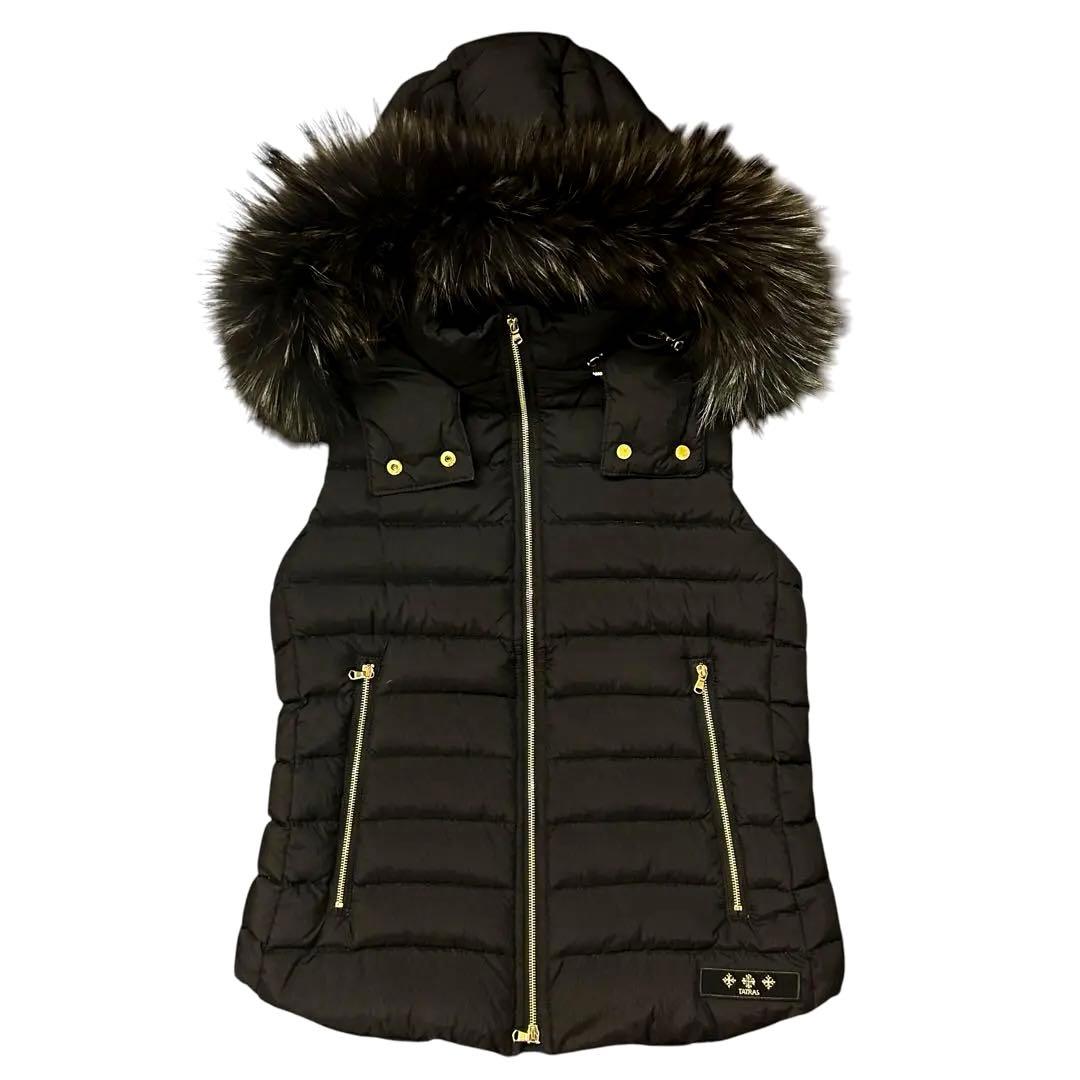 【極美品✨】TATRAS オルシエラ ダウンベスト S ブラック ファー付正規品