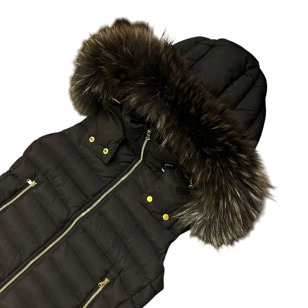 【極美品✨】TATRAS オルシエラ ダウンベスト S ブラック ファー付正規品